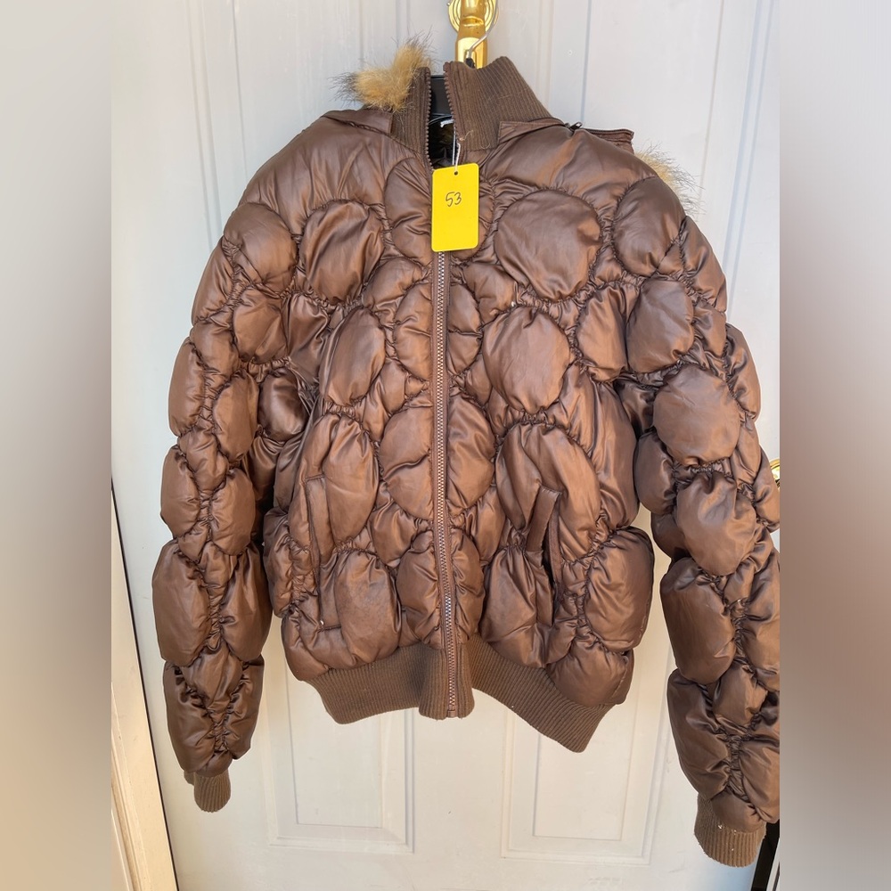 Jennifer Lopez Chocolate Puffer Jacket